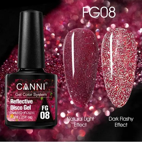 [12031] FG08 CANNI Reflective Disco Gel Nail Polish 7.3ml